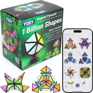 Magnet Pyramid Glow - 1 Cube Transforms into 1 Billion Shapes, 15 pcs